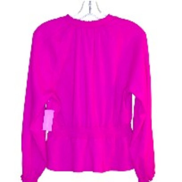 Riley & Rae Long Sleeve Peplum Top Pink M NWT - Picture 5 of 6